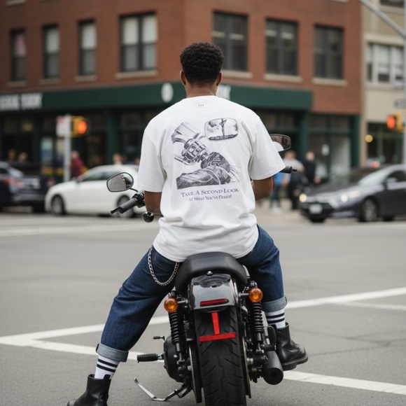 Gildan Christian Motorcyclists Graphic Tee White Regular - Picture 3 of 5